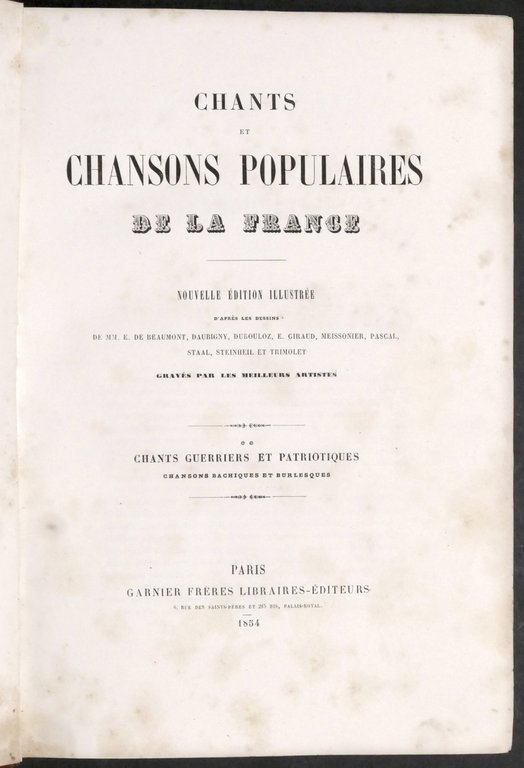 Chants et chansons populaires de la France - Opera completa …