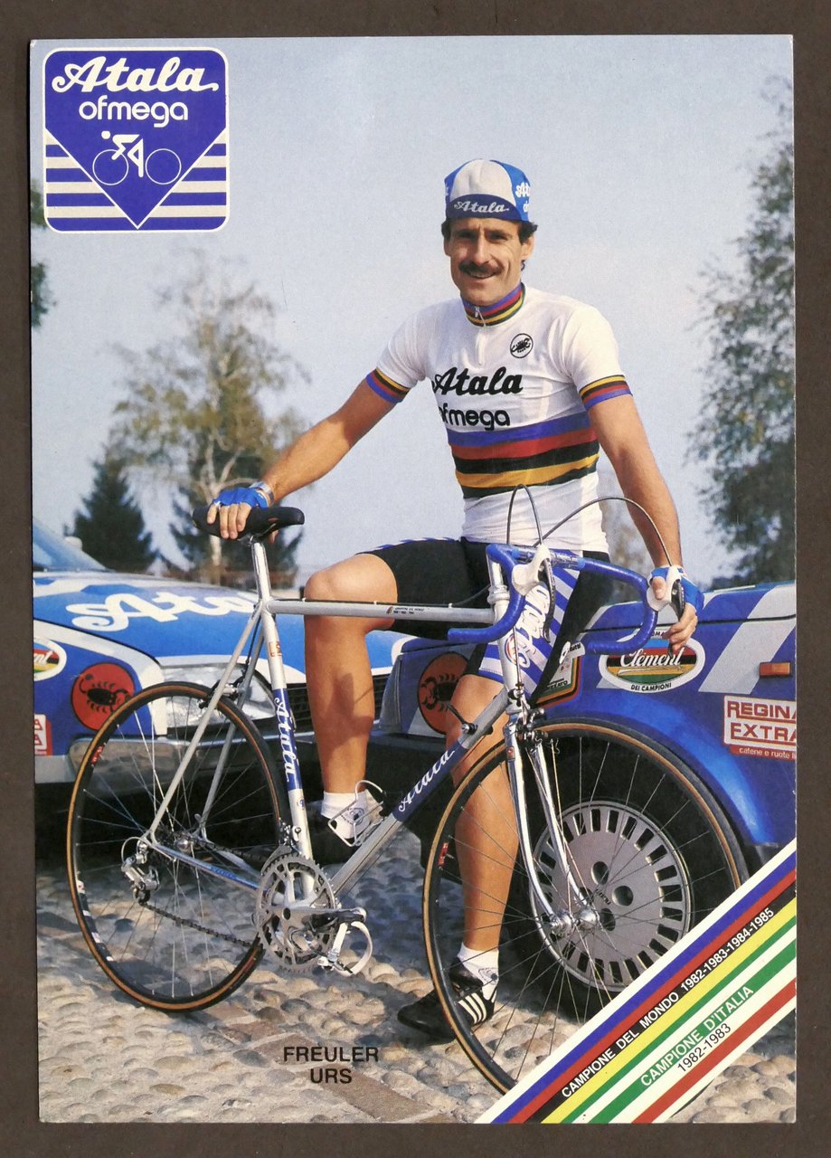 Ciclismo - Cartolina pubblicitaria Biciclette Atala - Urs Freuler - …