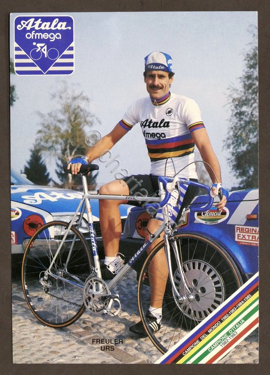 Ciclismo - Cartolina pubblicitaria Biciclette Atala - Urs Freuler - …