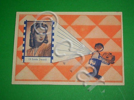 Cinema - Cartella Tombola n. 13 con immagine attrice Linda …