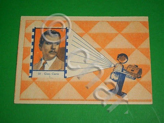 Cinema - Cartella Tombola n. 22 con immagine attore Gino …