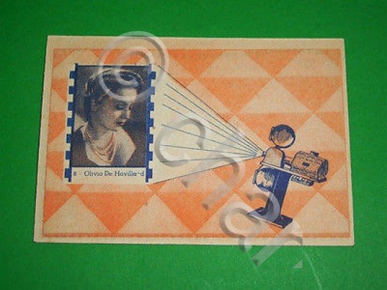 Cinema - Cartella Tombola n. 8 con immagine attrice Olivia …