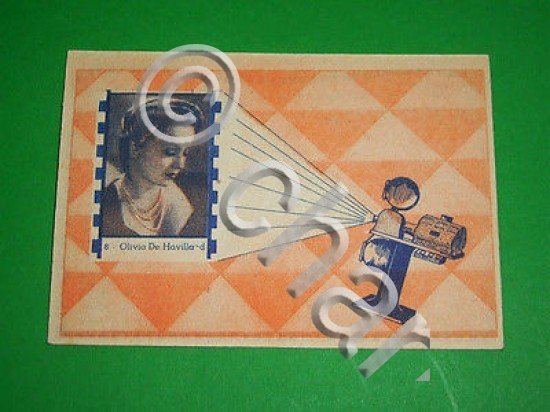 Cinema - Cartella Tombola n. 8 con immagine attrice Olivia …