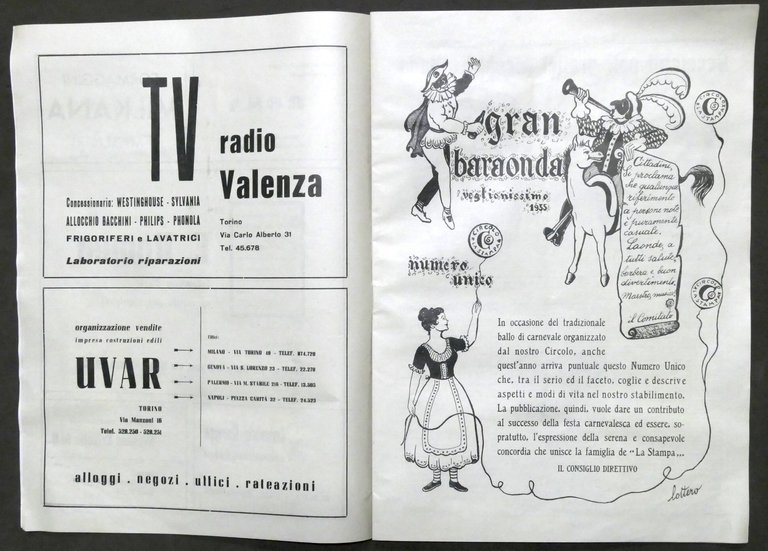 Circolo La Stampa - Torino - Veglionissimo Gran Baraonda 1955 …