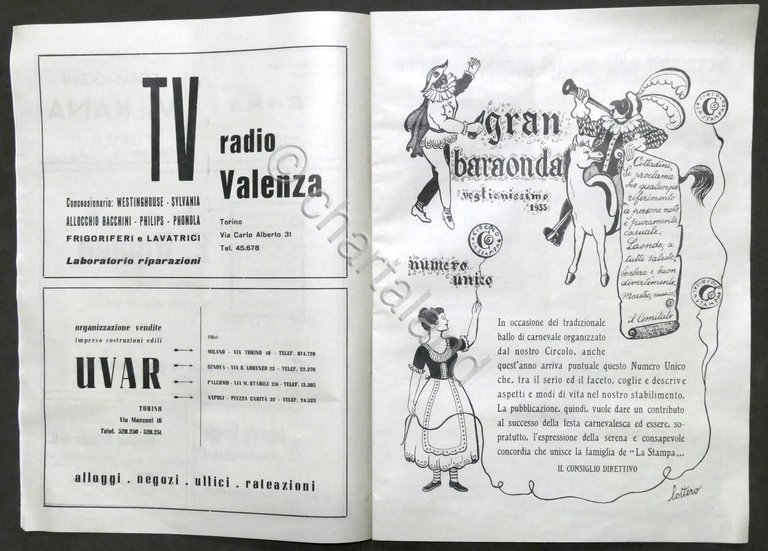 Circolo La Stampa - Torino - Veglionissimo Gran Baraonda 1955 …