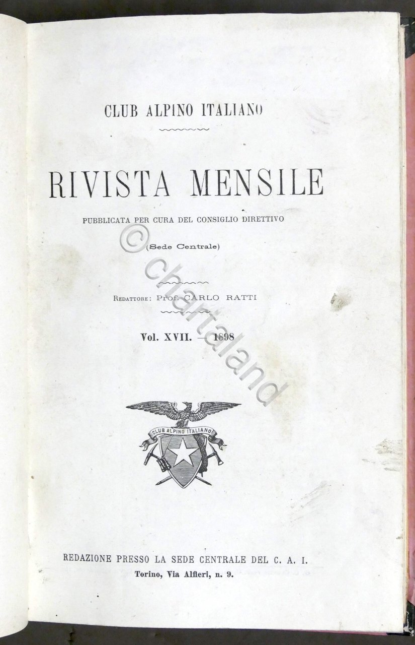 Club Alpino Italiano - C. Ratti - Rivista mensile Vol. …