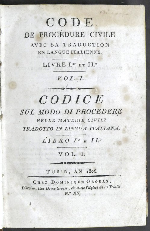 Code de procedure civile - Codice modo di procedere materie …