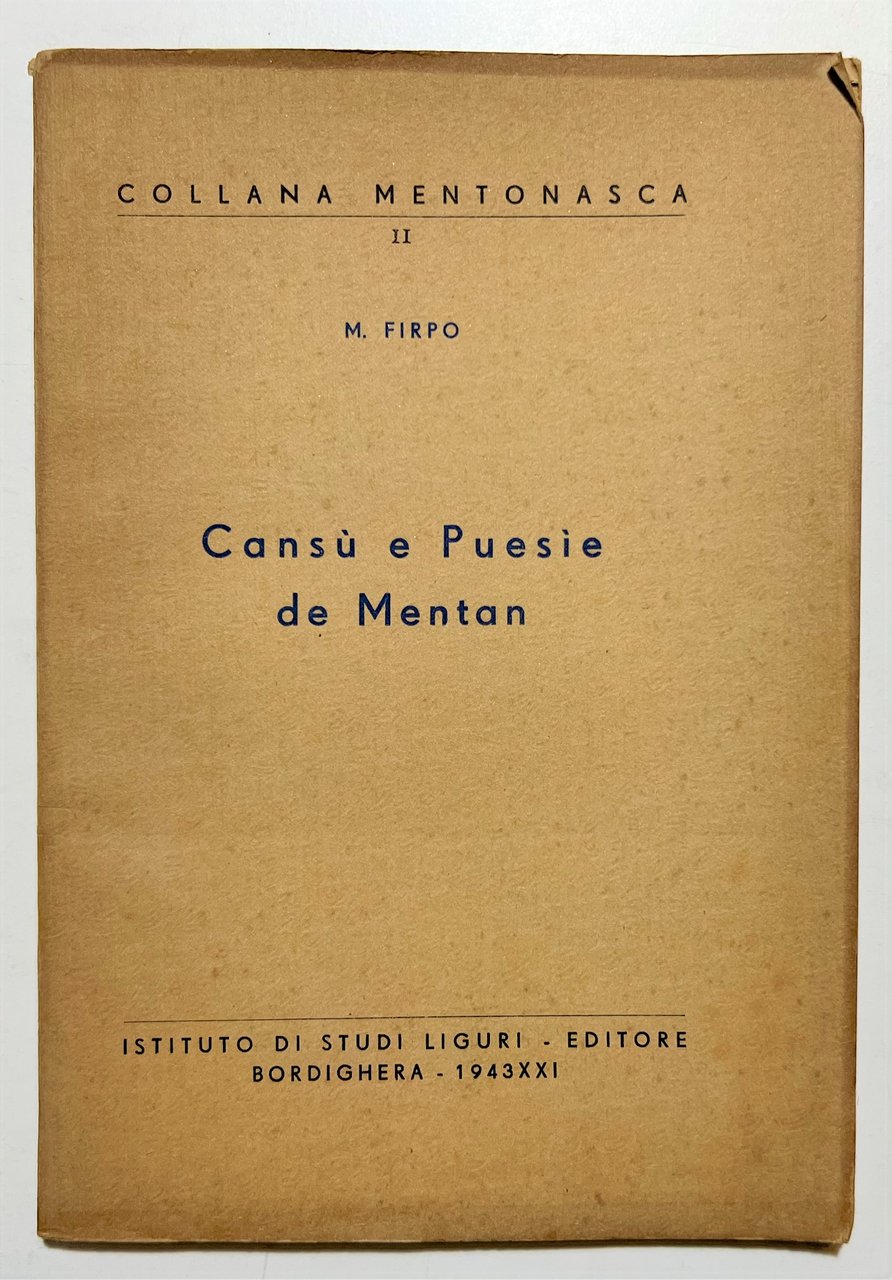 Collana Mentonasca II - M. Firpo - Cansù e Puesie …