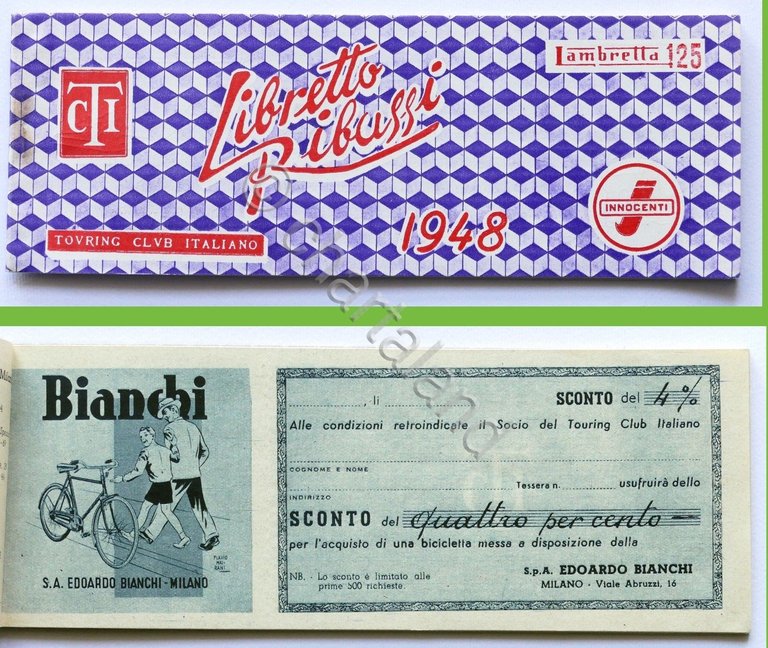 Collezionismo - Libretto Ribassi - Buoni sconto TCI 1948 - …