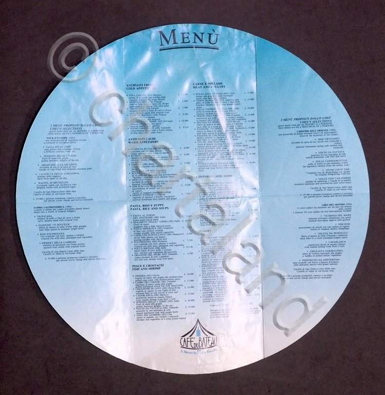 Collezionismo - Menu Caffè du Bateau - Darsena - Milano … | Immagine Gallery 2