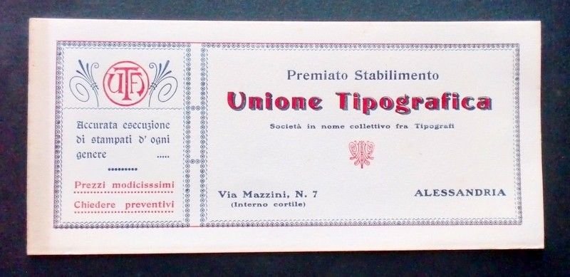Collezionismo - Pubblicità su carta assorbente - Unione Tipografica | Immagine principale