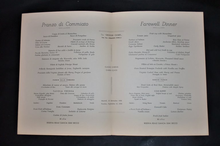 Collezionismo menù - Tn. Cristoforo Colombo - Pranzo - 15 … | Immagine Gallery 2