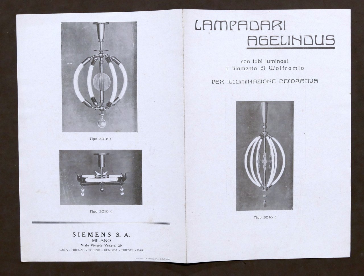Collezionismo pubblicitario - Brochure Siemens Lampadari Angelindus anni '60 | Immagine principale
