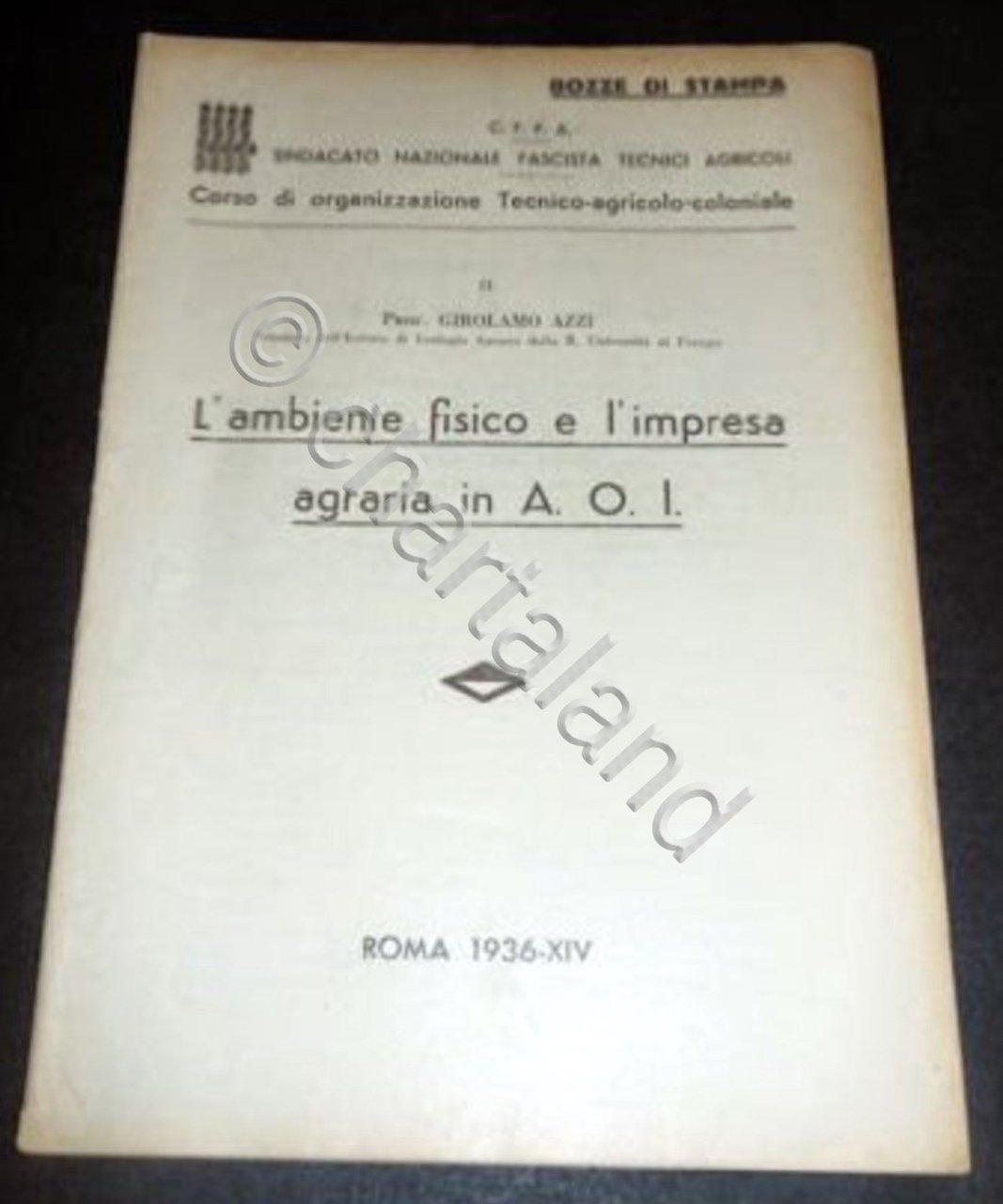 Colonialismo - G. Azzi - Ambiente fisico e impresa agraria …