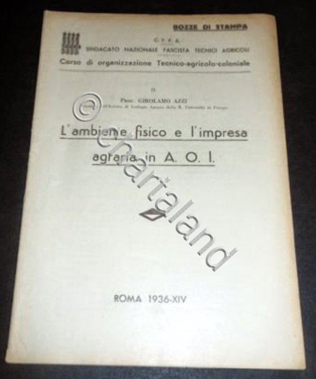Colonialismo - G. Azzi - Ambiente fisico e impresa agraria …