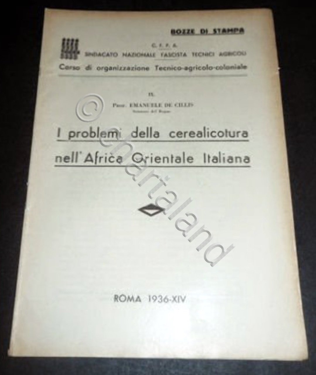 Colonialismo - I problemi della cerealicoltura Africa Orientale Italiana - …