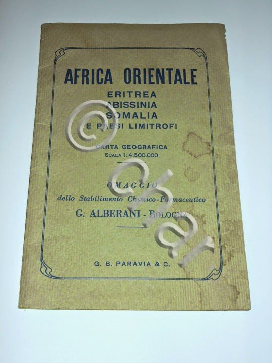 Colonialismo Carta Geografica Africa Orientale Eritrea Abissinia - Alberani