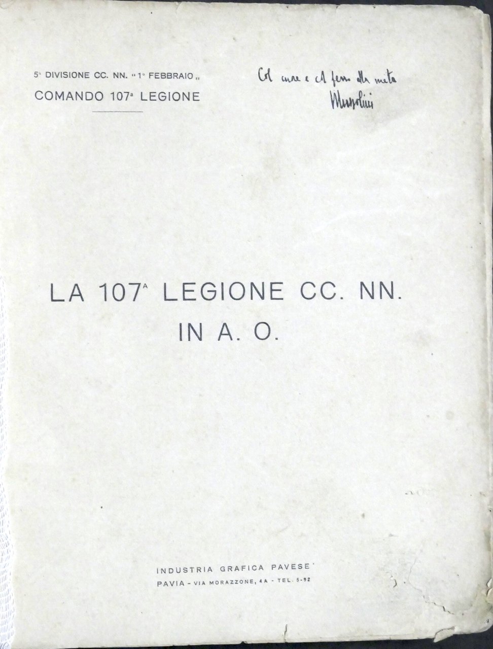 Comando 107^ Legione - La 107^ Legione CC. NN. in … | Immagine principale