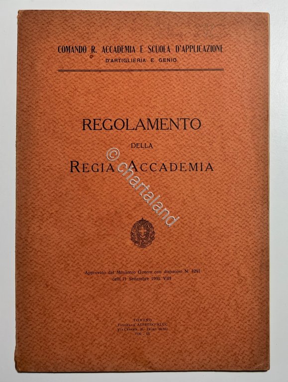 Comando R. Accademia e Scuole Applicazione - Regolamento della R. …