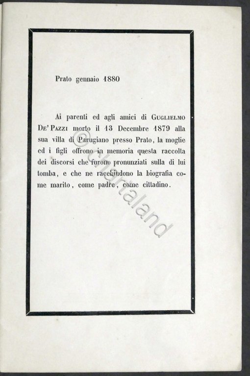 Commemorazioni funebri per deputato Guglielmo De' Pazzi - Prato - … | Immagine Gallery 3