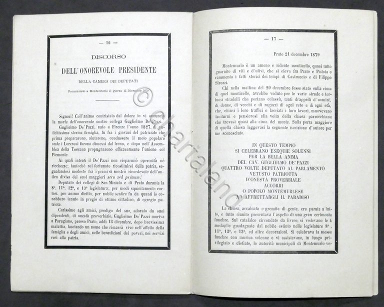 Commemorazioni funebri per deputato Guglielmo De' Pazzi - Prato - … | Immagine Gallery 6