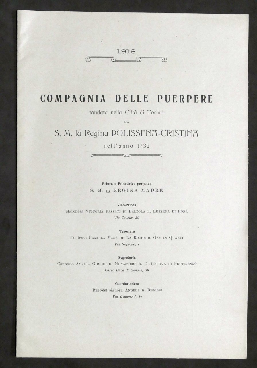 Compagnia delle Puerpere fondata nella Città di Torino - Elenco …