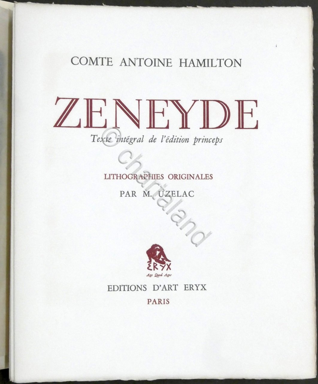 Comte A. Hamilton - Zeneyde - 1954 Edition d’Art Eryx … | Immagine principale