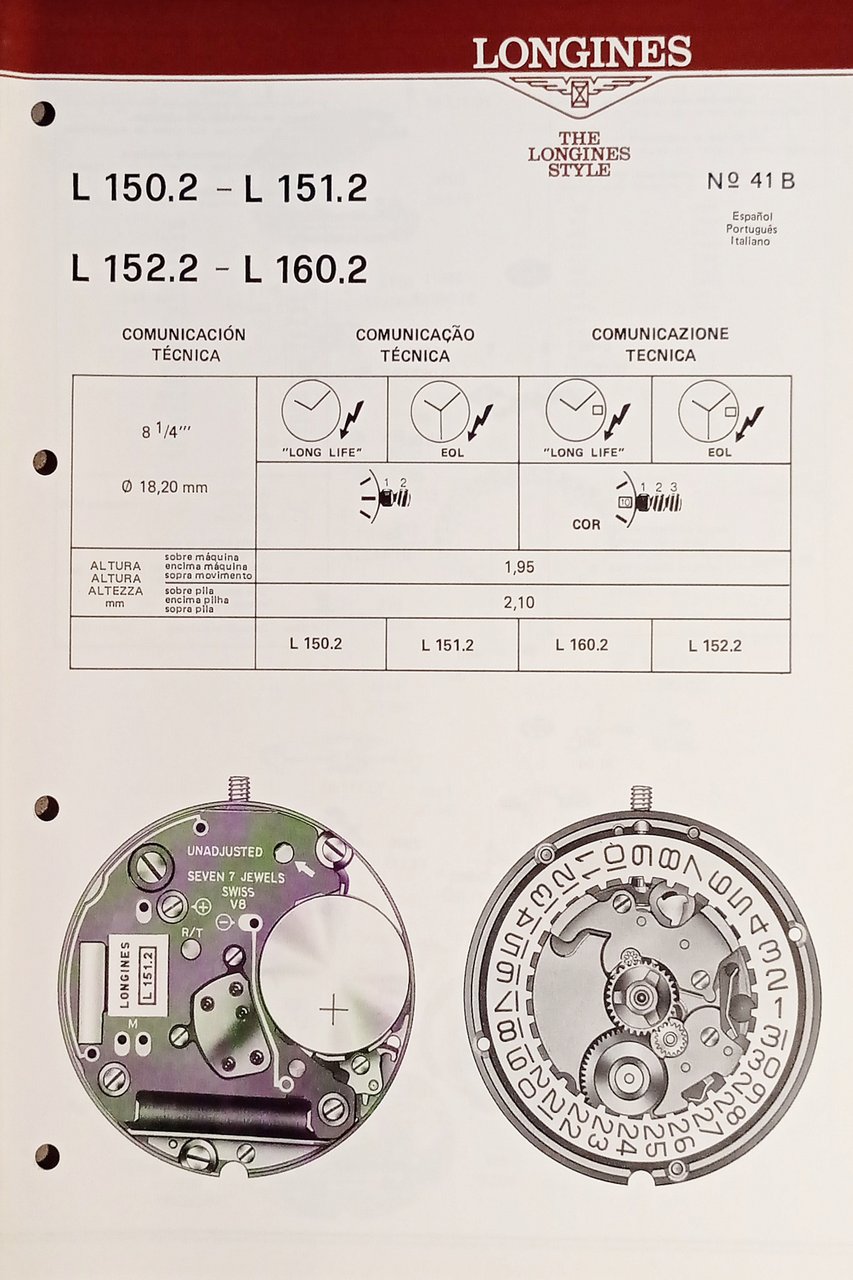 Comunicazione Tecnica Longines N. 41 B - L 150.2- L … | Immagine principale