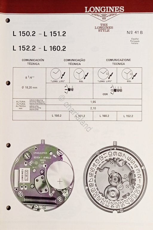 Comunicazione Tecnica Longines N. 41 B - L 150.2- L … | Immagine Gallery 2