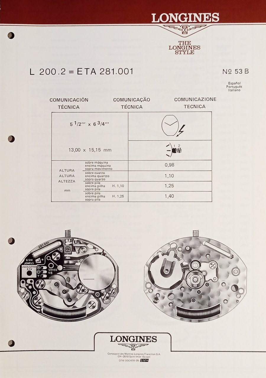 Comunicazione Tecnica Longines N. 53 B - L 200.2 = … | Immagine principale