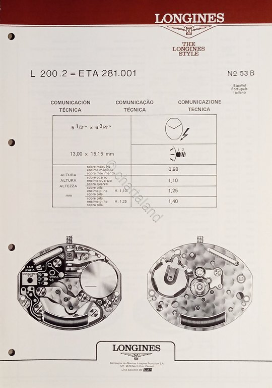 Comunicazione Tecnica Longines N. 53 B - L 200.2 = … | Immagine Gallery 2