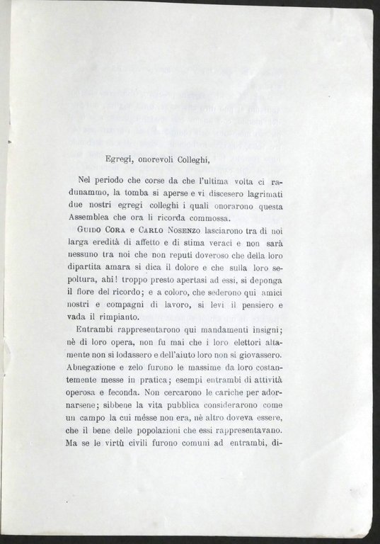 Consiglio Provinciale Alessandria parole presidente Borsarelli di Rifreddo 1917