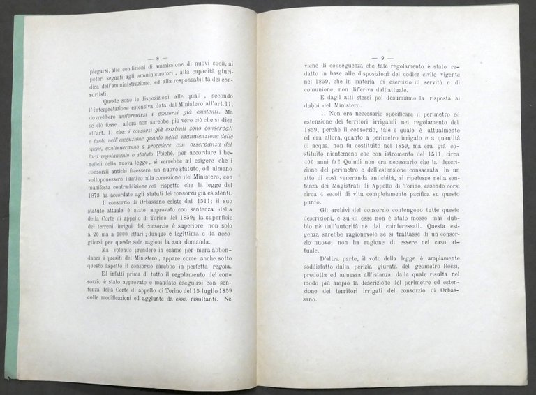 Consorzio Canale di Orbassano - Esposizione al R. Consiglio di …