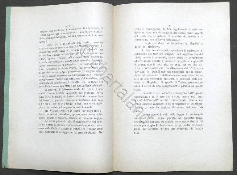 Consorzio Canale di Orbassano - Esposizione al R. Consiglio di …