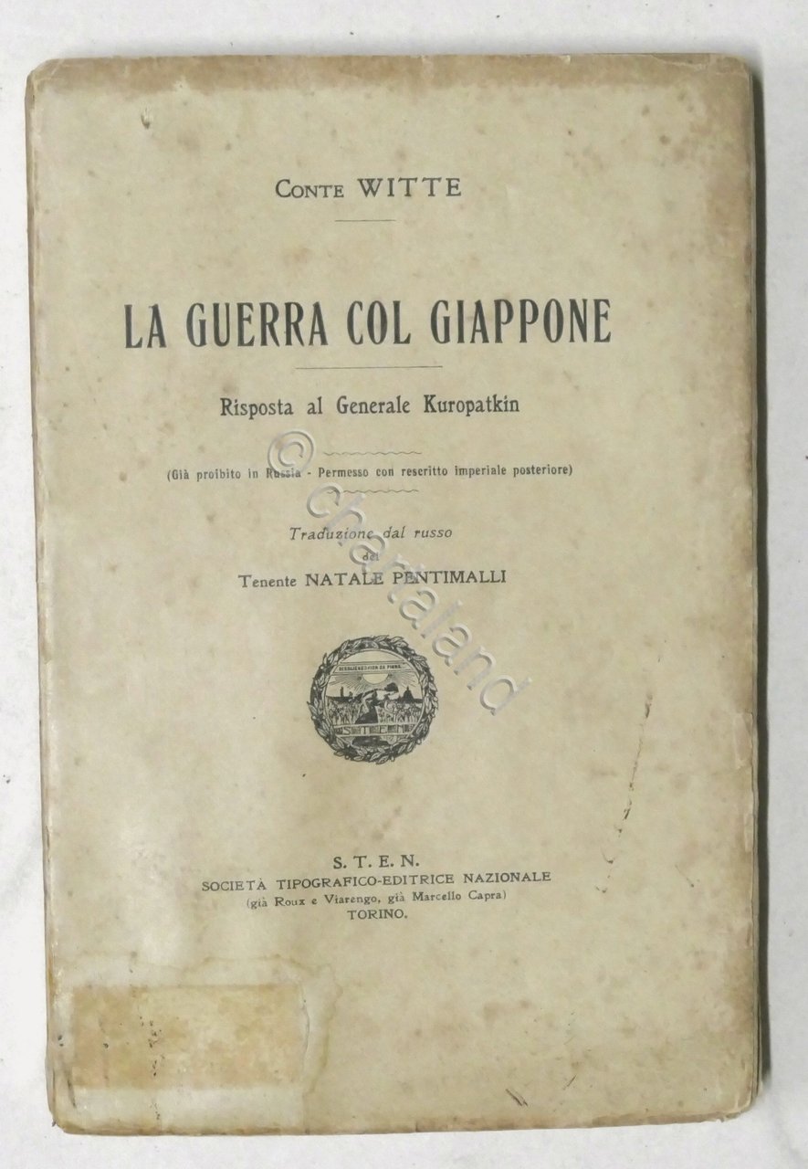 Conte Witte - La guerra col Giappone - Risposta al …