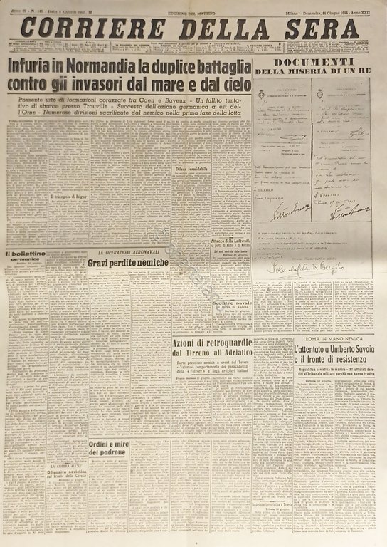 Corriere della Sera N. 140 - 1944 Infuria in Normandia …