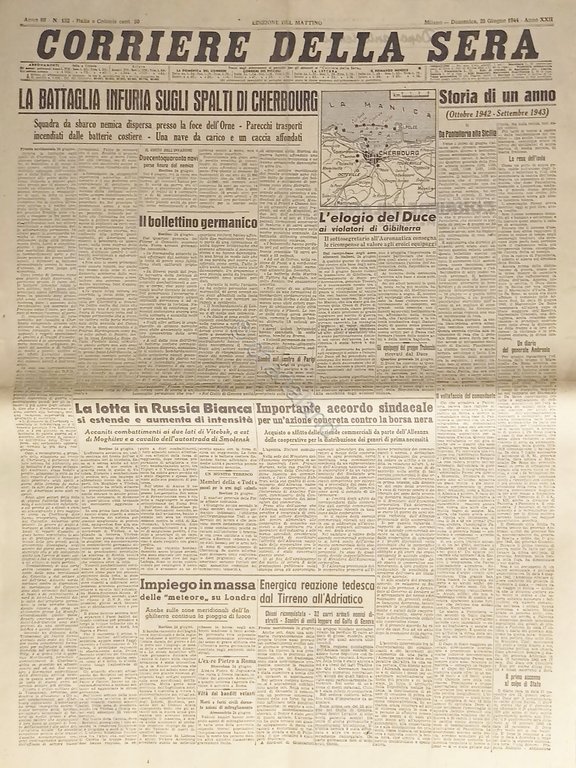 Corriere della Sera N. 152 - 1944 Battaglia infuria sugli …