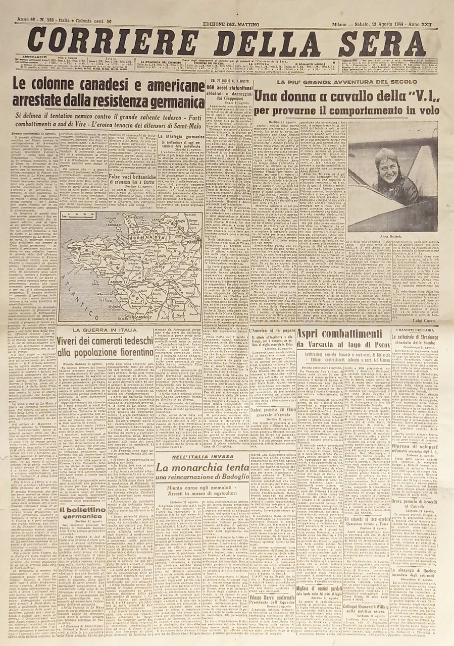 Corriere della Sera N. 193 - 1944 Le colonne canadesi …