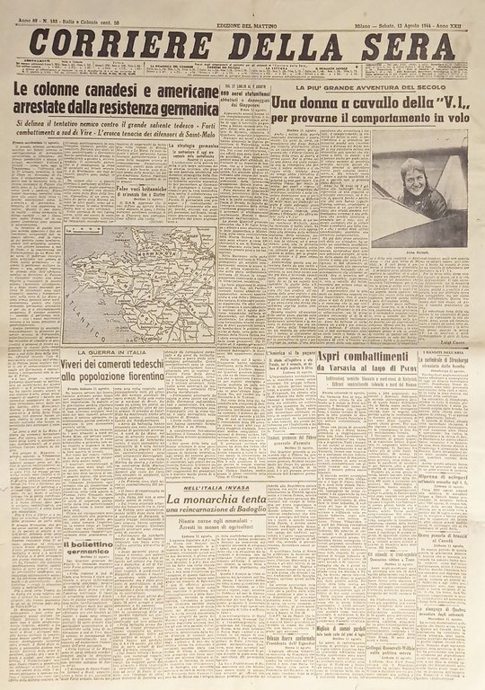 Corriere della Sera N. 193 - 1944 Le colonne canadesi e americane arrestate