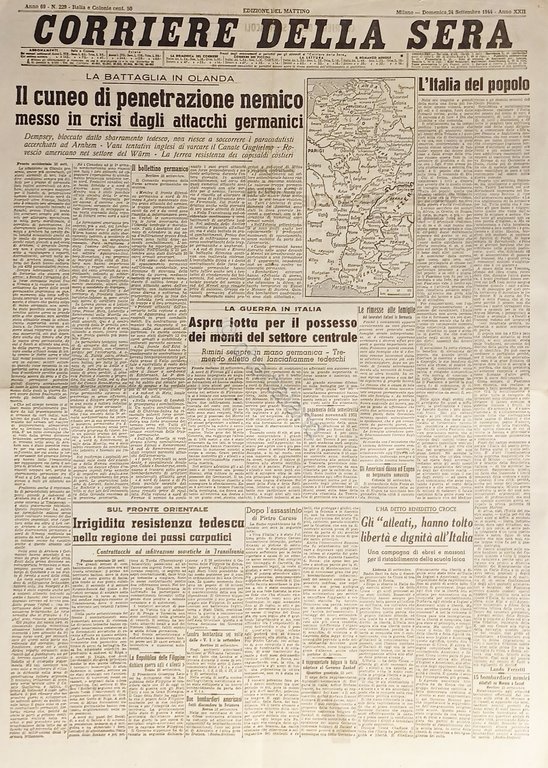 Corriere della Sera N. 229 - 1944 Il cuneo di …