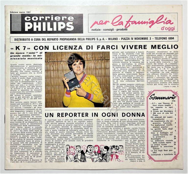 Corriere Philips per la Famiglia d'Oggi N. 3 - 1967 …