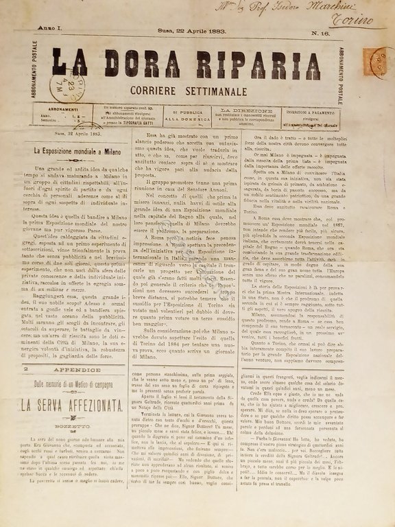 Corriere Settimanale - La Dora Riparia N. 16 - 1889 … | Immagine Gallery 2