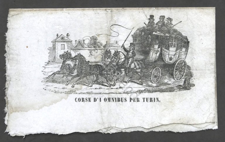 Corse d'i Omnibus per Turin - Poesia dialettale - 1846