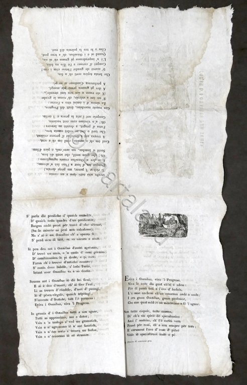 Corse d'i Omnibus per Turin - Poesia dialettale - 1846