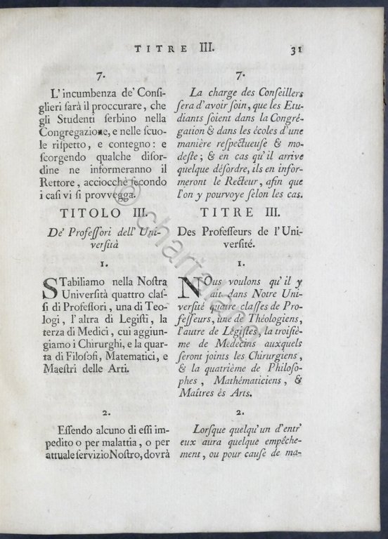Costituzioni di sua Maestà per l'Università di Torino - ed. …