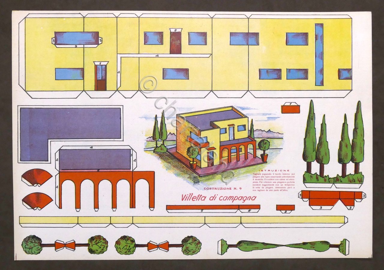 Costruzioni carta da ritagliare - Villetta di campagna - anni …