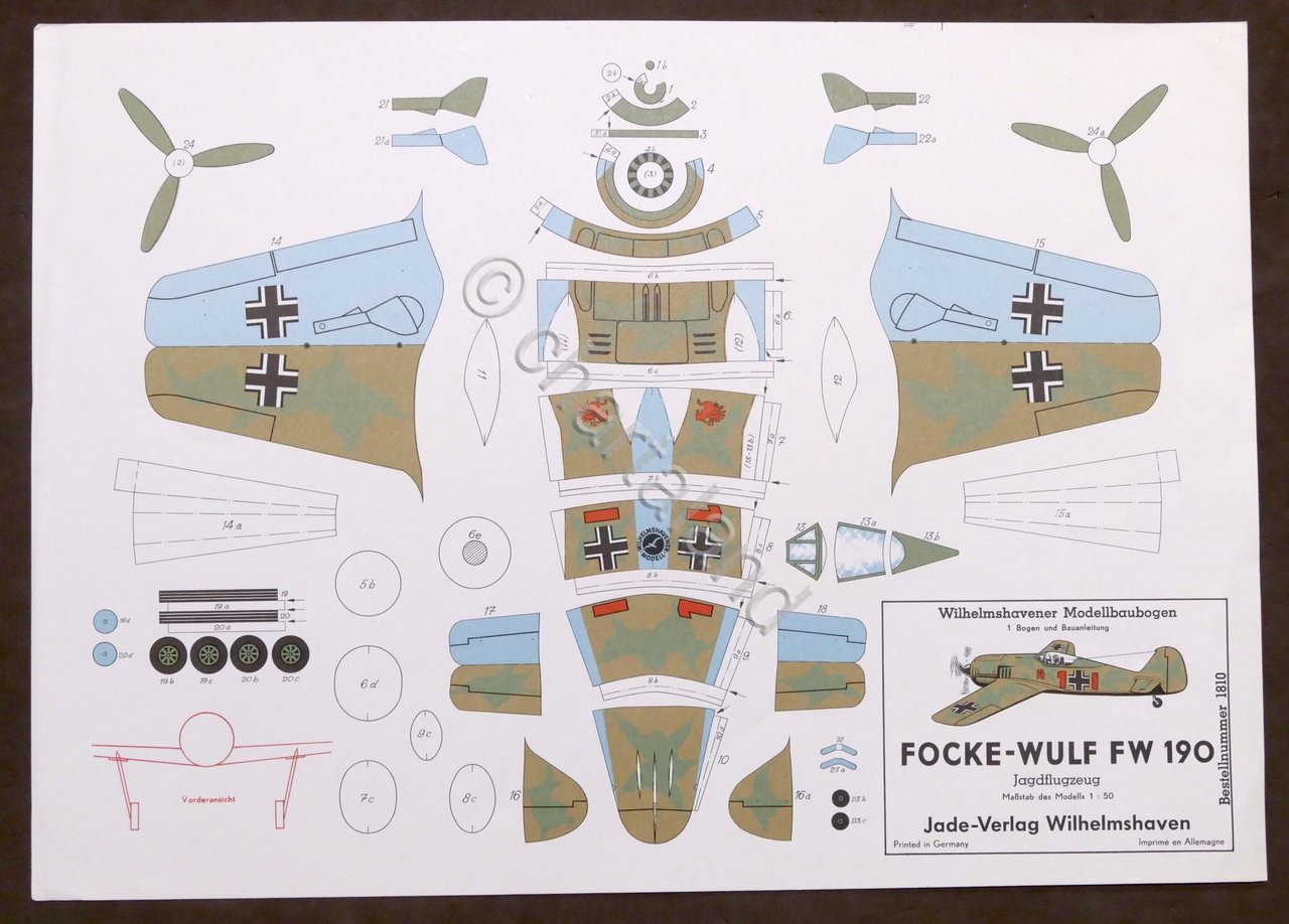 Costruzioni carta da ritagliare Modellismo Aereo - Focke-Wulf FW 190 …