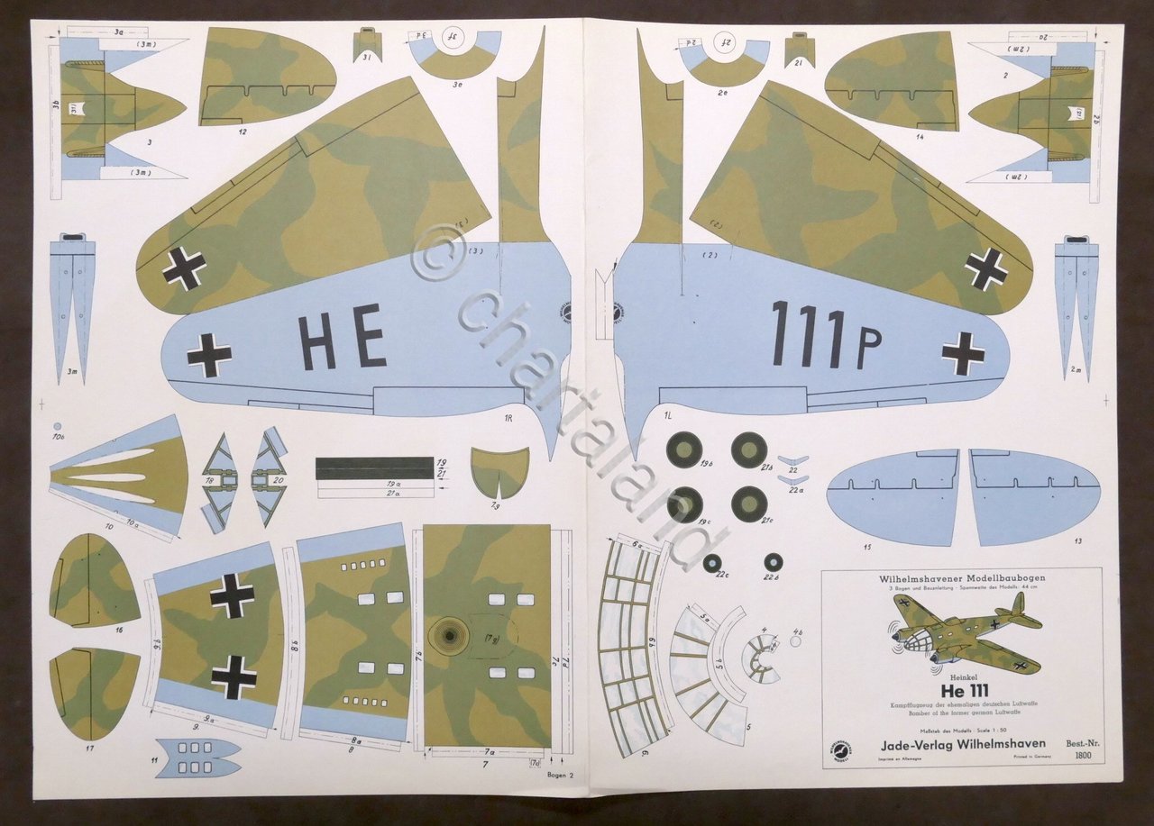 Costruzioni carta da ritagliare Modellismo Aereo - Heinkel He 111 …