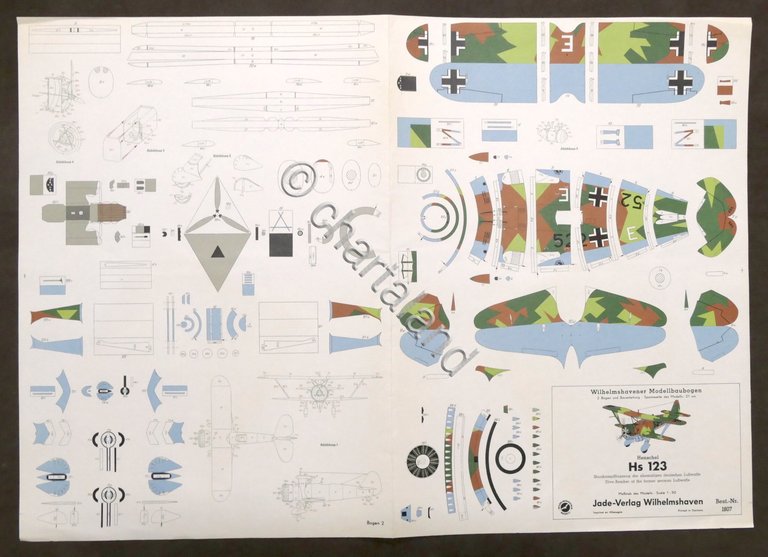 Costruzioni carta da ritagliare Modellismo Aereo - Henschel Hs 123 …