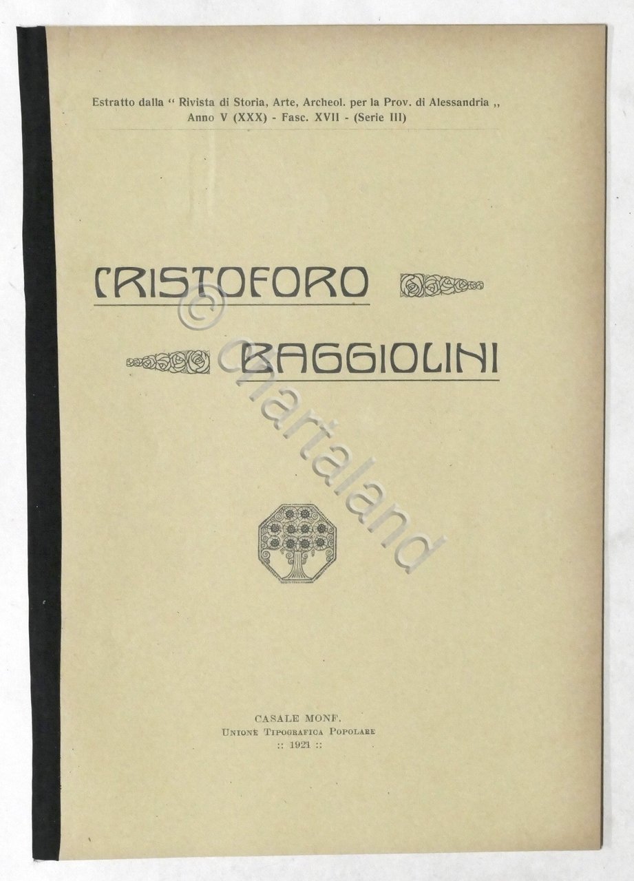 Cristoforo Baggiolini - Alessandria - ed. 1921